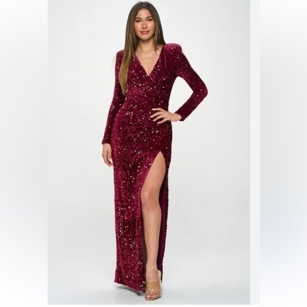 Ricarica Velvet Sequin Maxi Dress woman’s size L